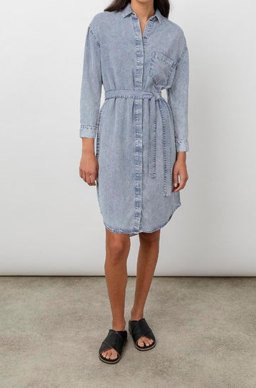 Ames Blue Acid Wash Dress - full front body