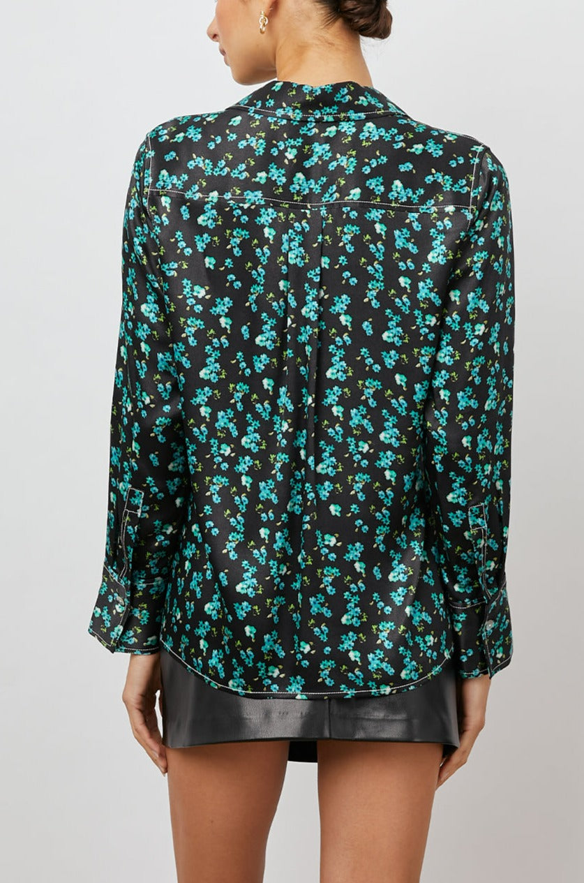 ANDREA MINT FLORAL TOP- BACK