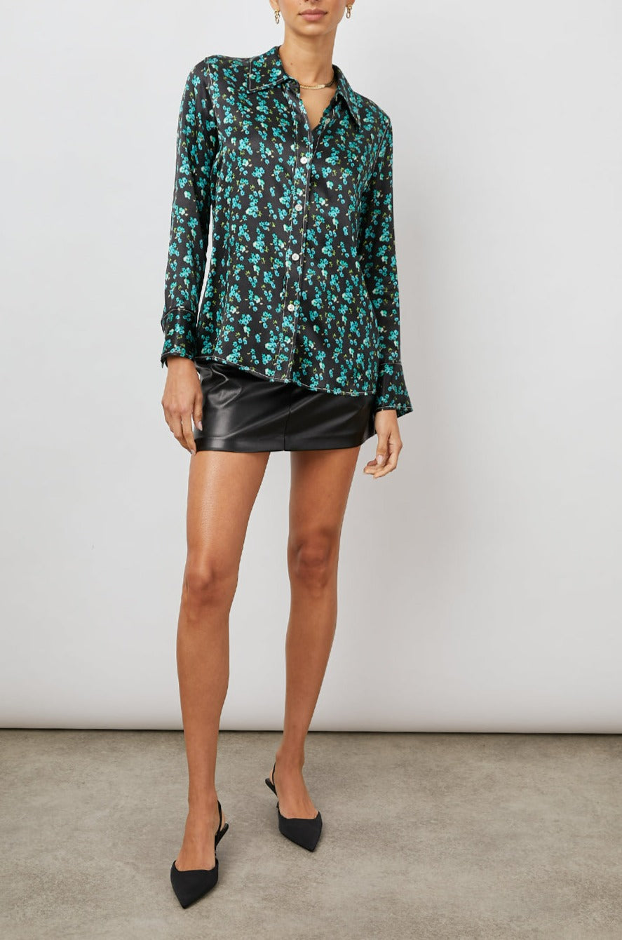 ANDREA MINT FLORAL TOP- FULL FRONT BODY