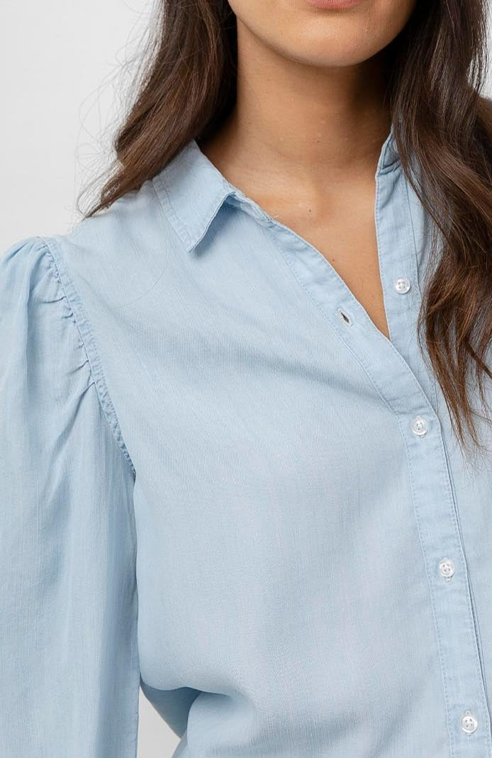 Angelica Light Vintage Button Down Long Sleeve Shirt - detail