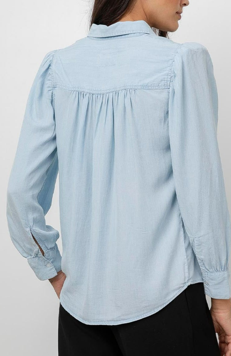 Angelica Light Vintage Button Down Long Sleeve Shirt- back