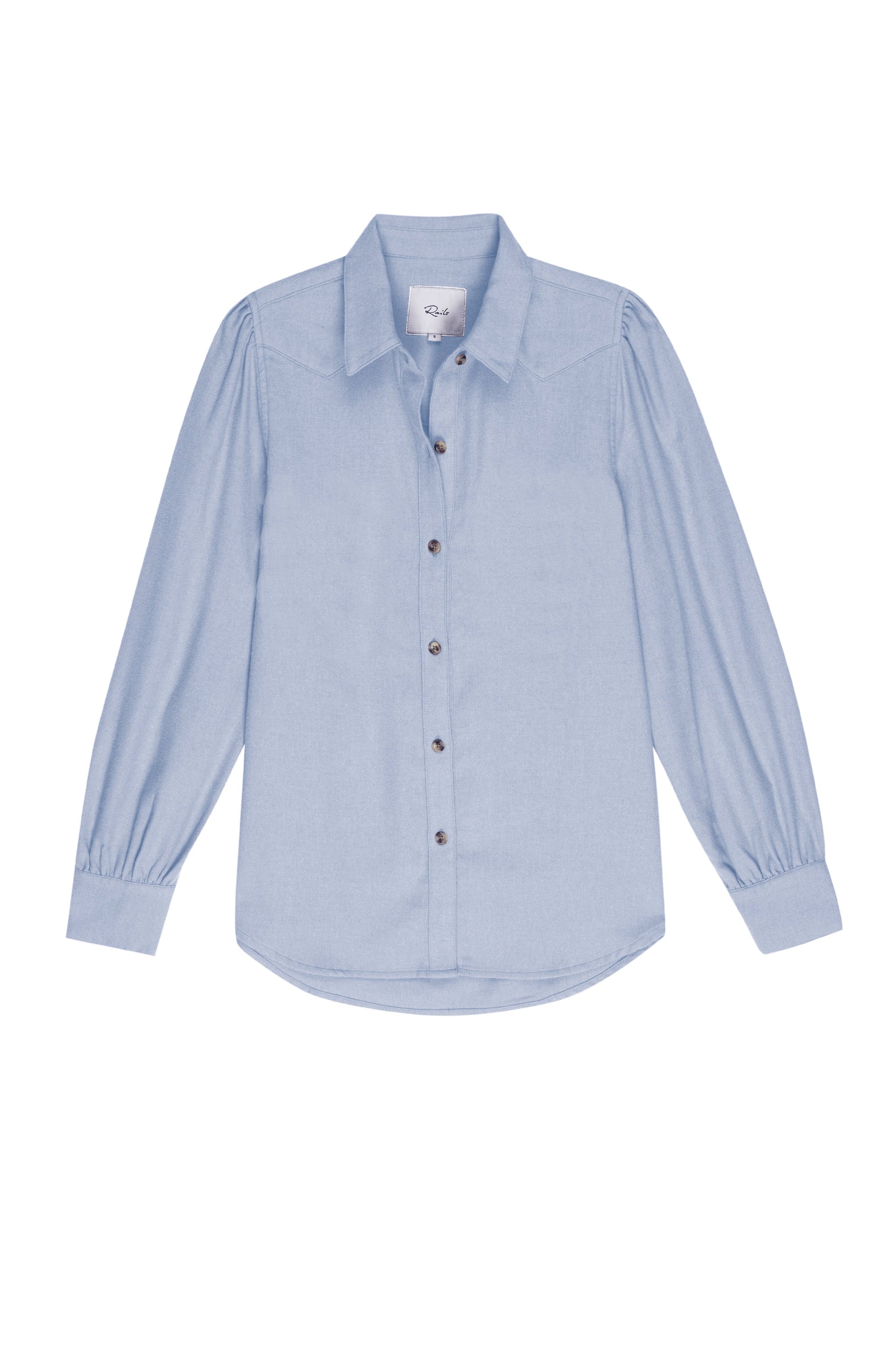 Angelica Light Vintage Button Down Long Sleeve Shirt - flat