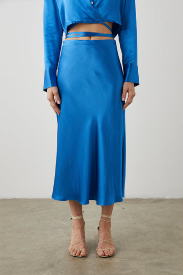 ANYA SKIRT COBALT - FRONT