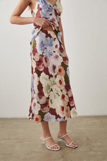 ANYA PAINTED ROSE SKIRT - FRONT