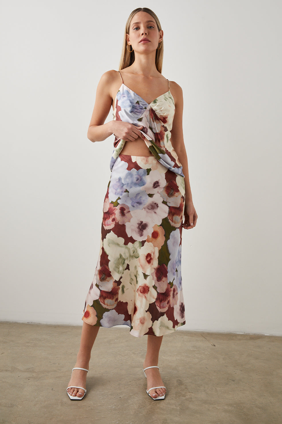 ANYA PAINTED ROSE SKIRT -FULL FRONT BODY