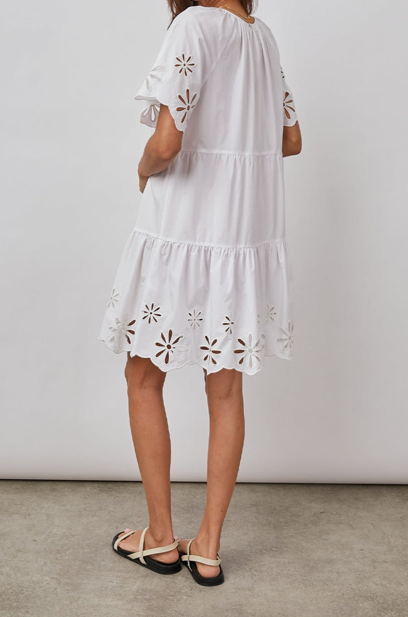 ARIELLE WHITE EYELET DRESS - BACK