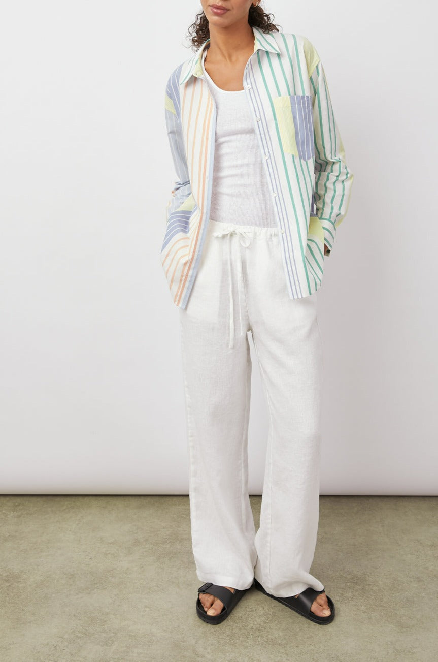 ARLO PORTOFINO STRIPE LONG SLEEVE BUTTON DOWN- FRONT FULL BODY