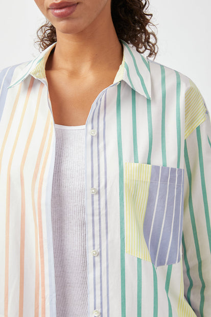 ARLO PORTOFINO STRIPE LONG SLEEVE BUTTON DOWN- FRONT 