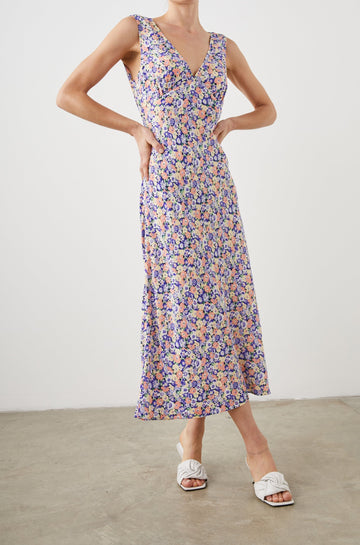 AUDRINA DRESS POSY FIELD - FULL FRONT BODY IN MOTION