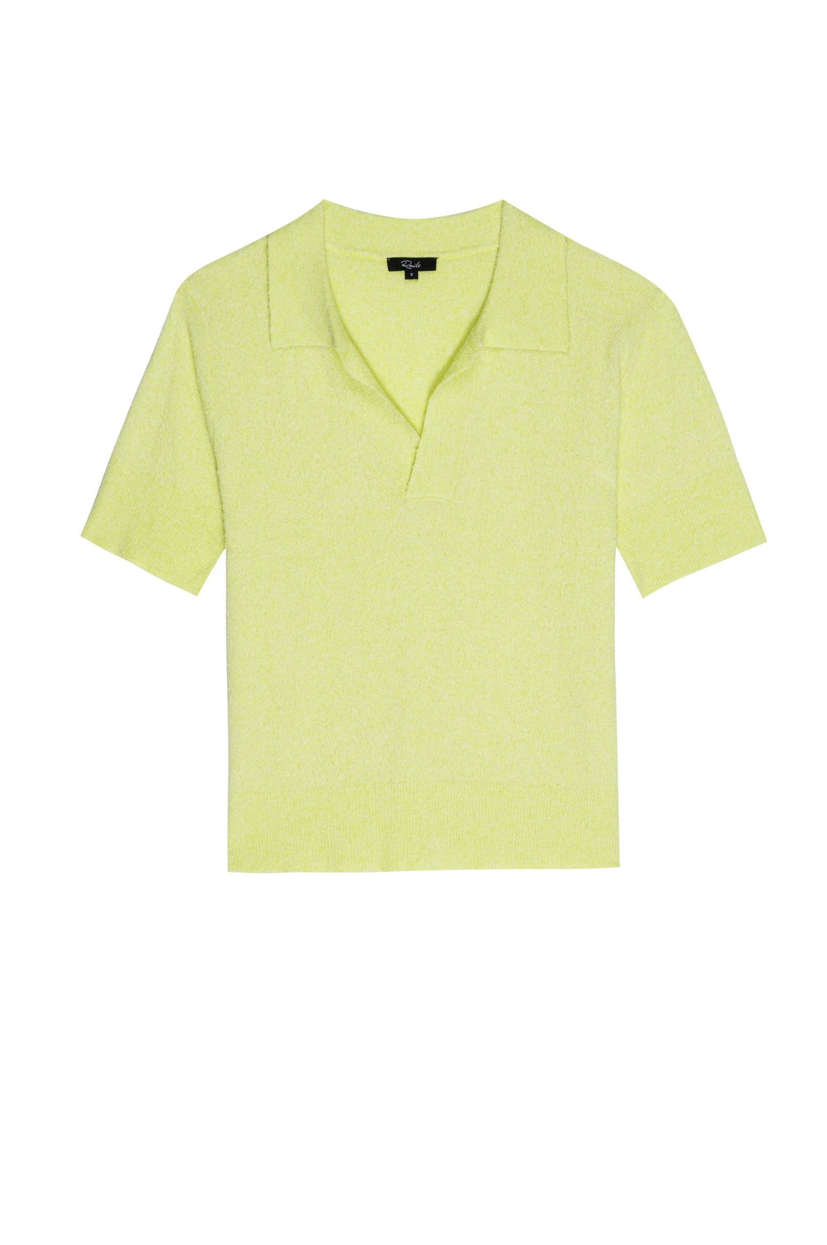 AUGUSTA LEMON MOUSSE COLLARED V NECK SHORT SLEEVE- FLAT
