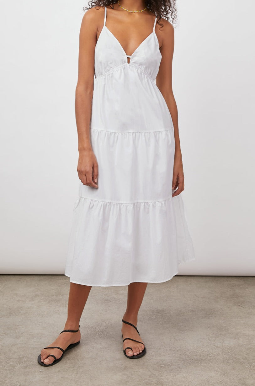 AVRIL BRIGHT WHITE DRESS- FRONT