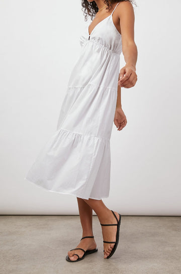 AVRIL BRIGHT WHITE DRESS-FULL FRONT BODY IN MOTION