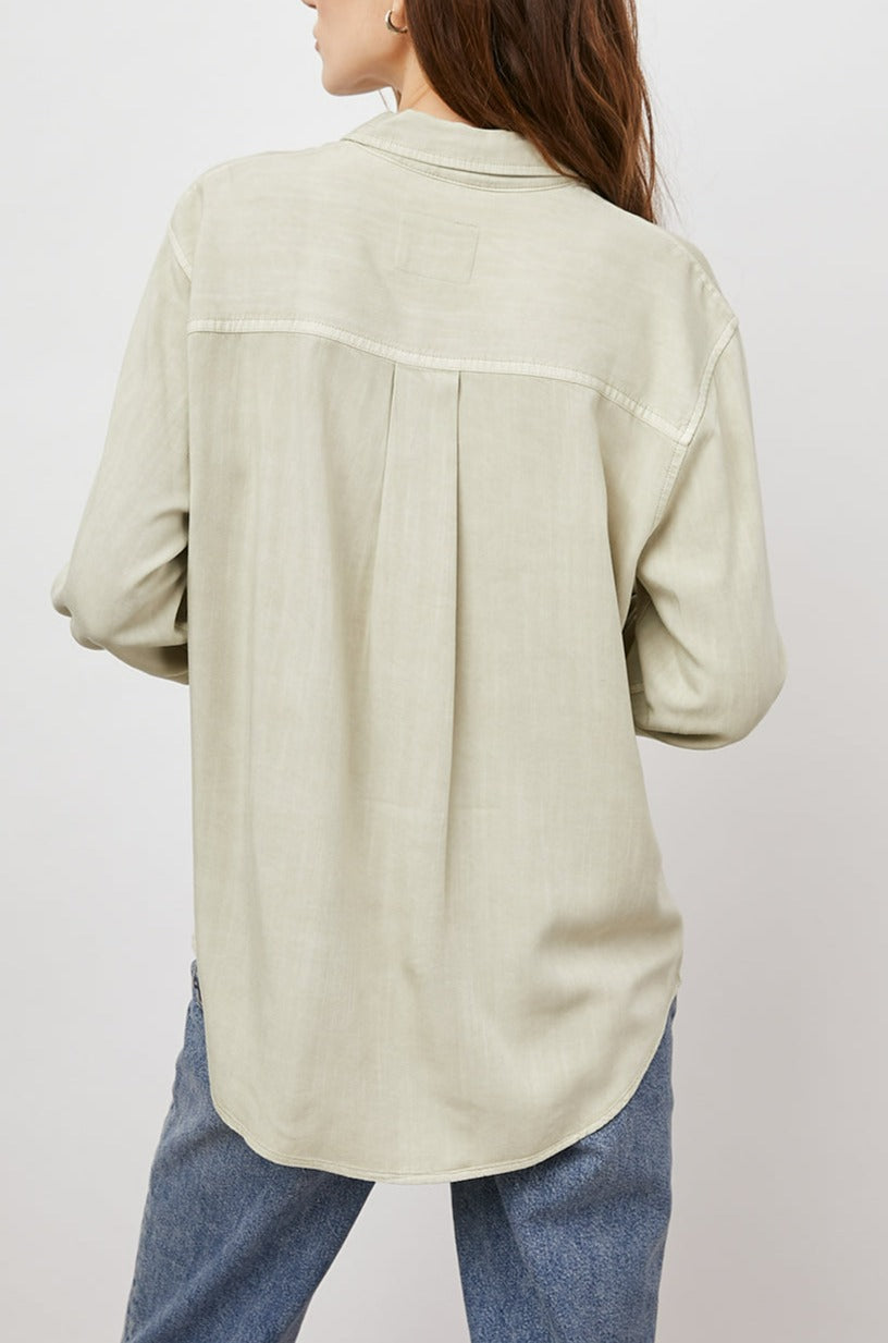 BARRETT LIGHT OLIVE LONG SLEEVE BUTTON DOWN-BACK