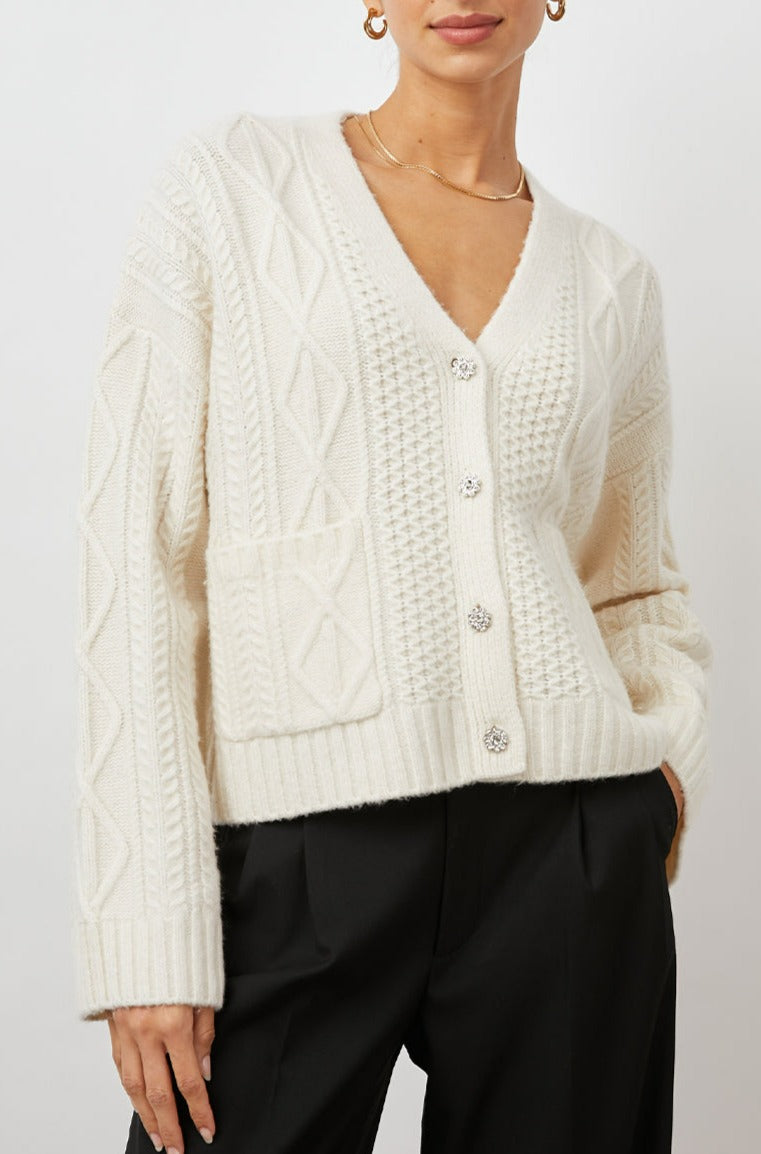 BIXBY IVORY CARDIGAN- FRONT