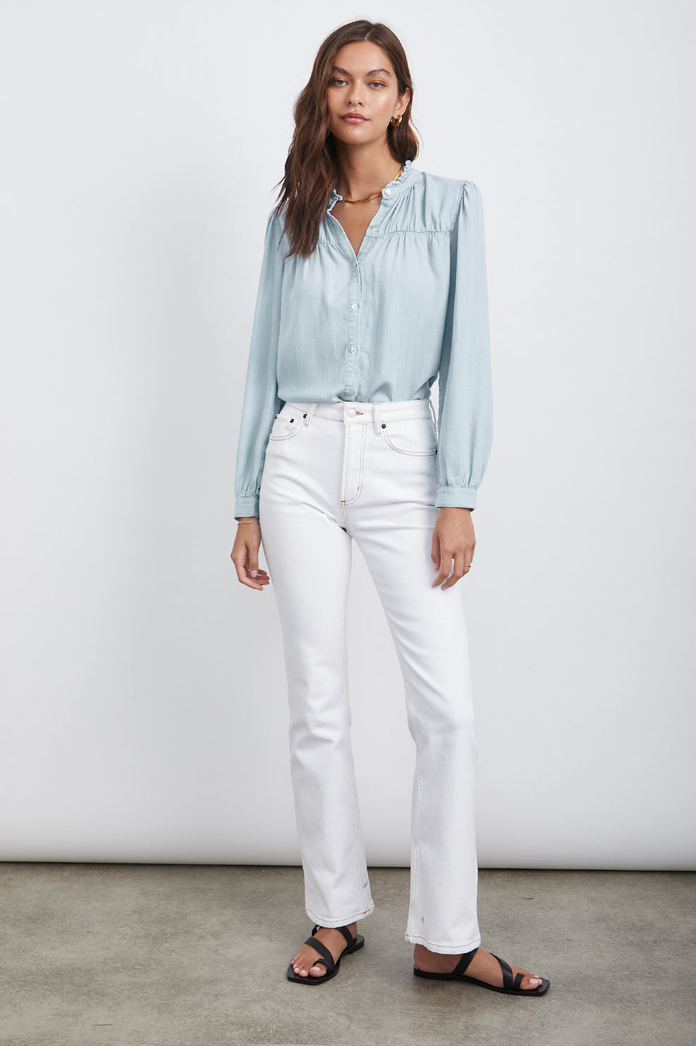 CAMILLE LIGHT VINTAGE LONG SLEEVE SHIRT-FULL FRONT BODY