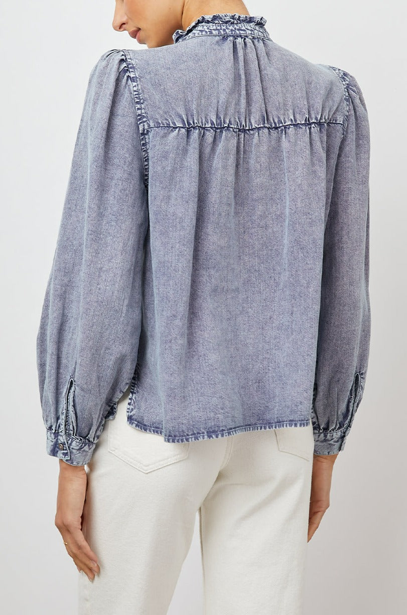 CAMILLE SAPPHIRE ACID WASH TOP-BACK