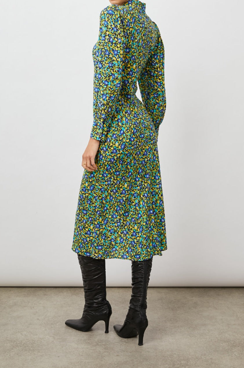 CARMEL DRESS ABSTRACT GARDEN - BACK FULL BODY