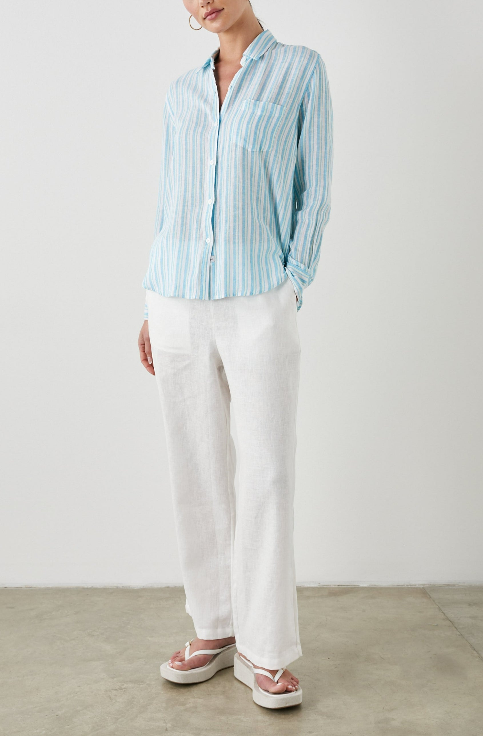 CHARLI SHIRT LAGUNA STRIPE - FULL FRONT BODY