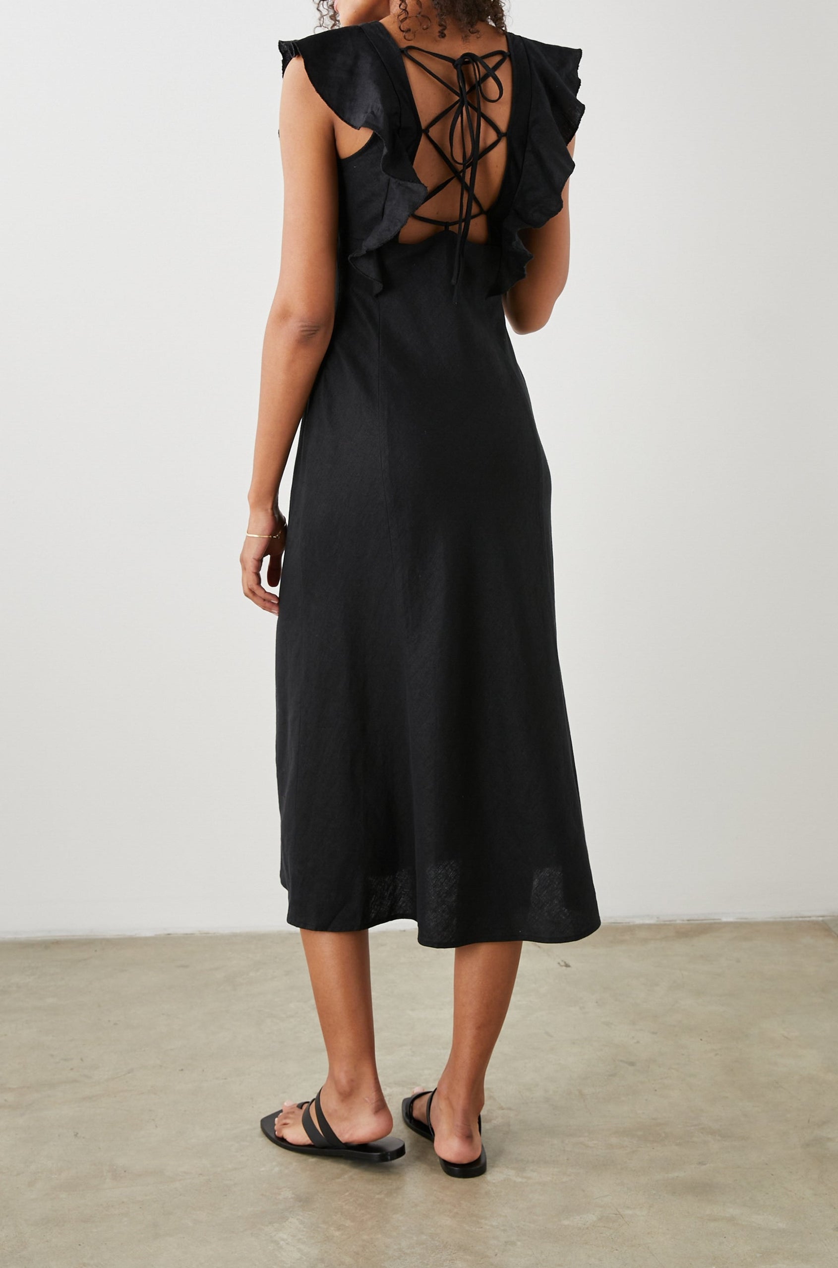 CONSTANCE DRESS BLACK - BACK ANGLE