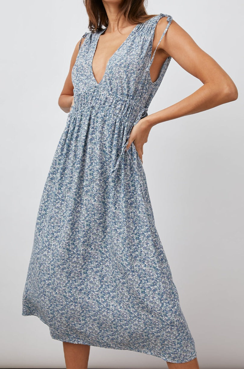 CONSTANTINE BLUE MINI GARDEN DRESS- FRONT