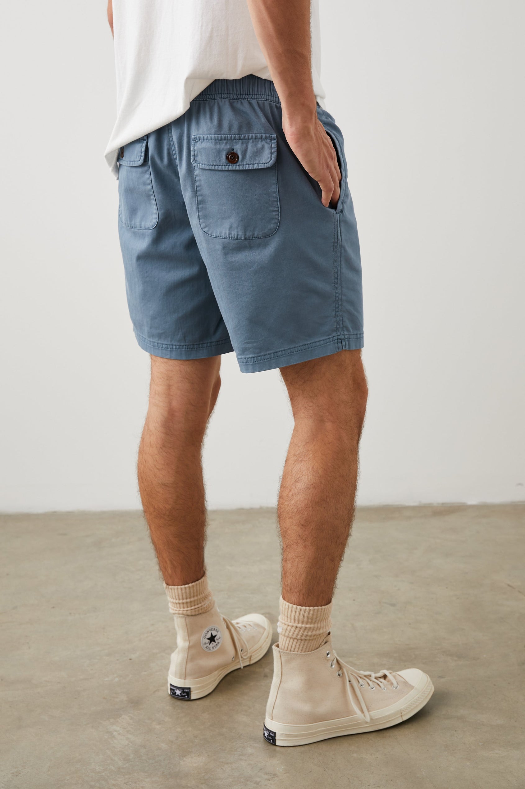 CRUZ COPEN BLUE SHORT - BACK DETAIL