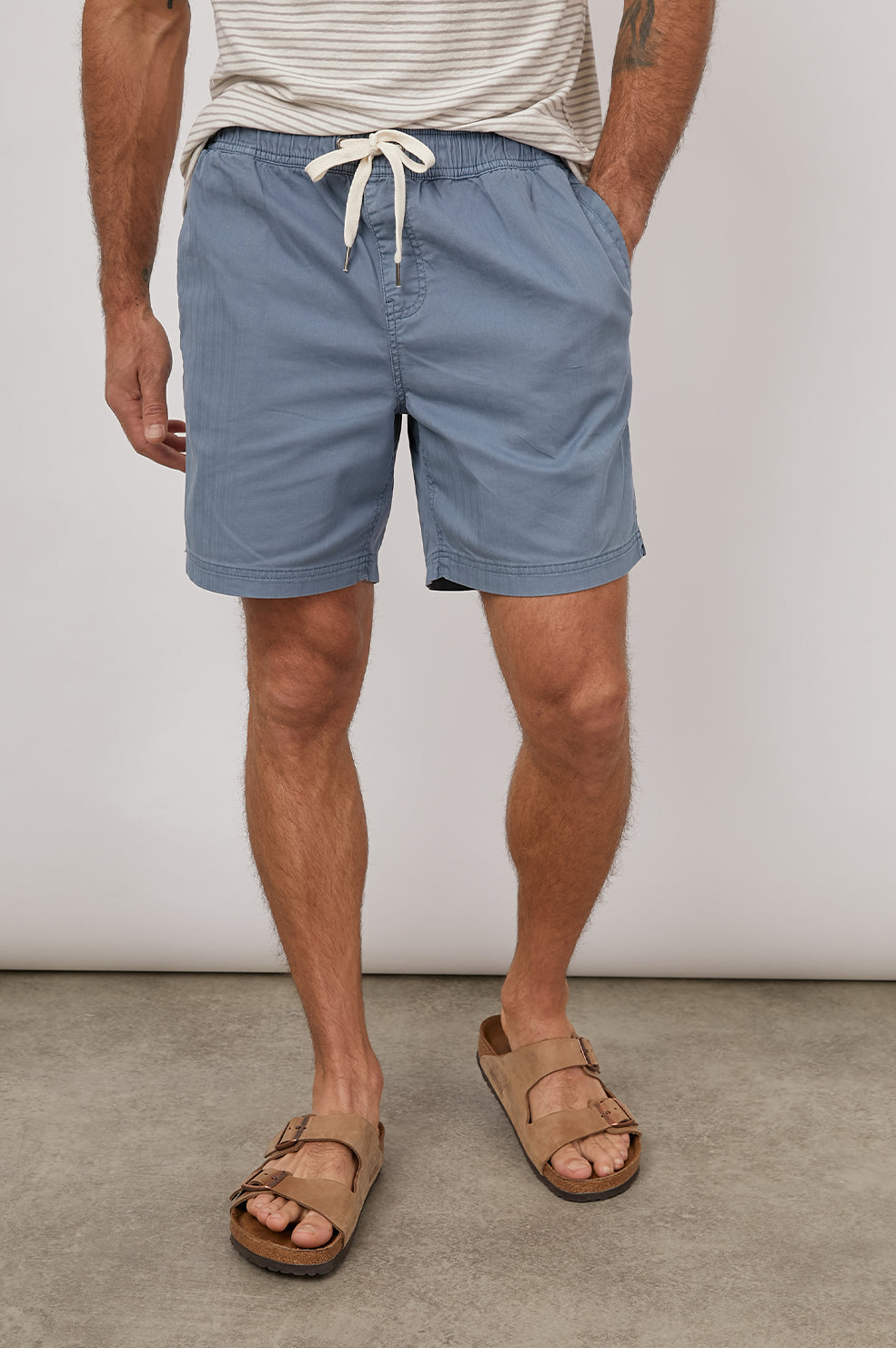 CRUZ COPEN BLUE DRAWSTRING SHORT- FRONT