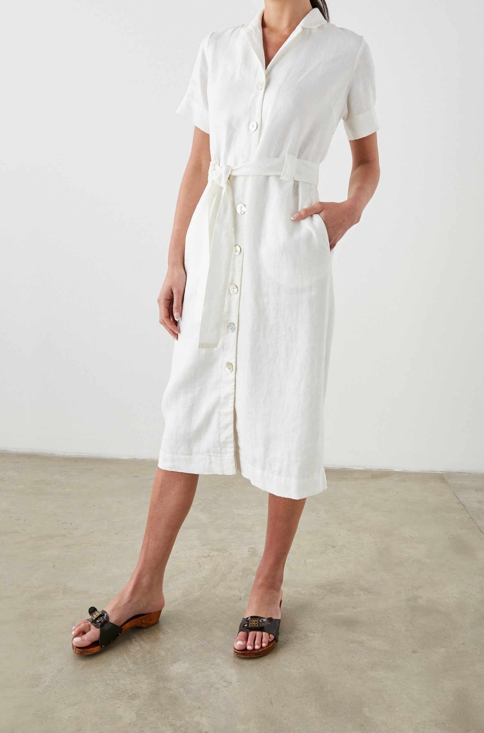 DIANE DRESS WHITE - FRONT FULL BODY