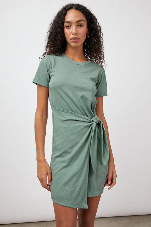 EDIE AGAVE WRAP DRESS- FRONT
