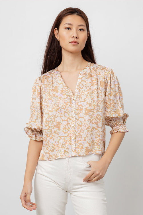 Ellie Amber Meadow Blouse- front untucked