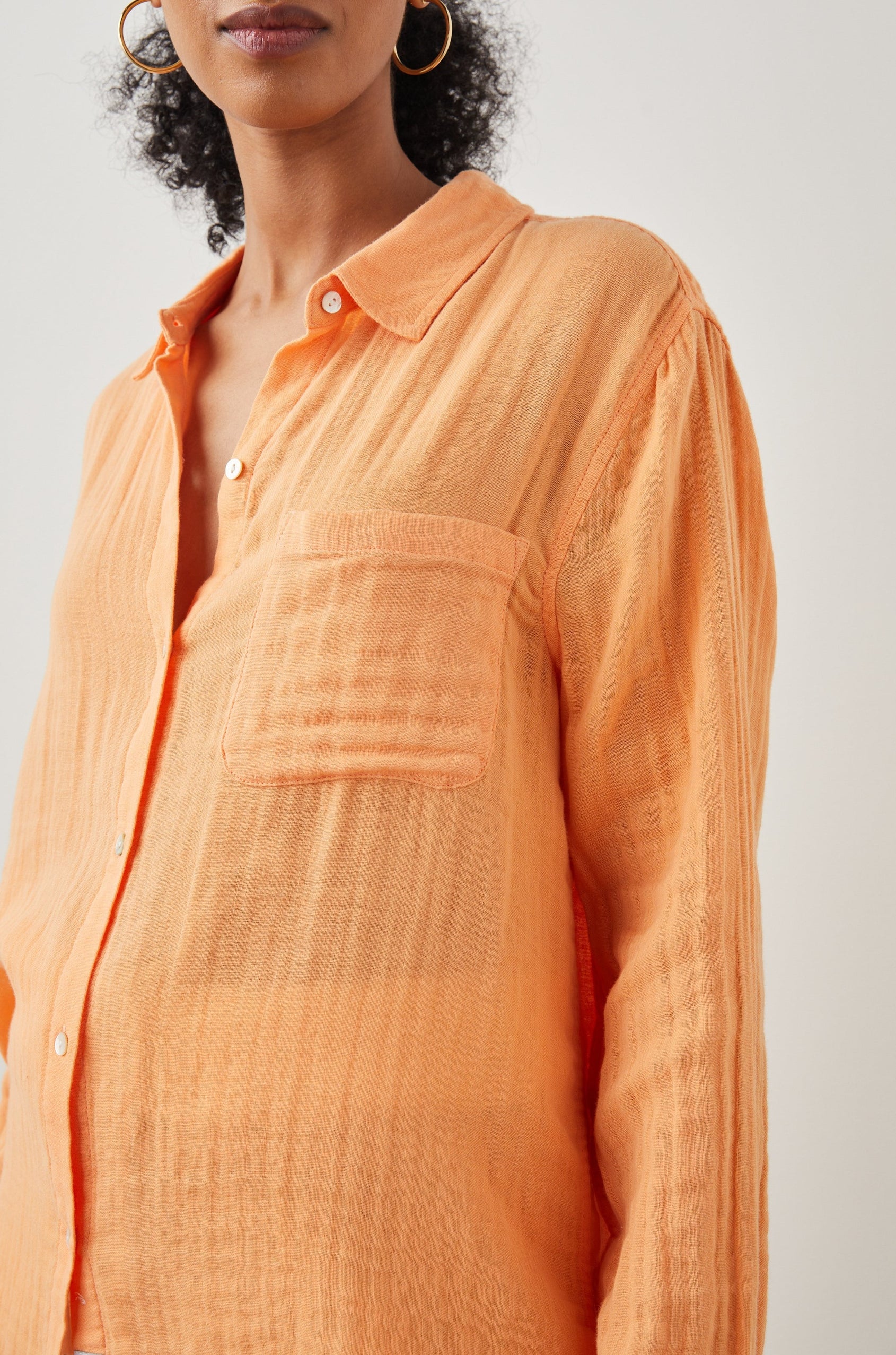 ELLIS SHIRT PAPAYA - DETAIL