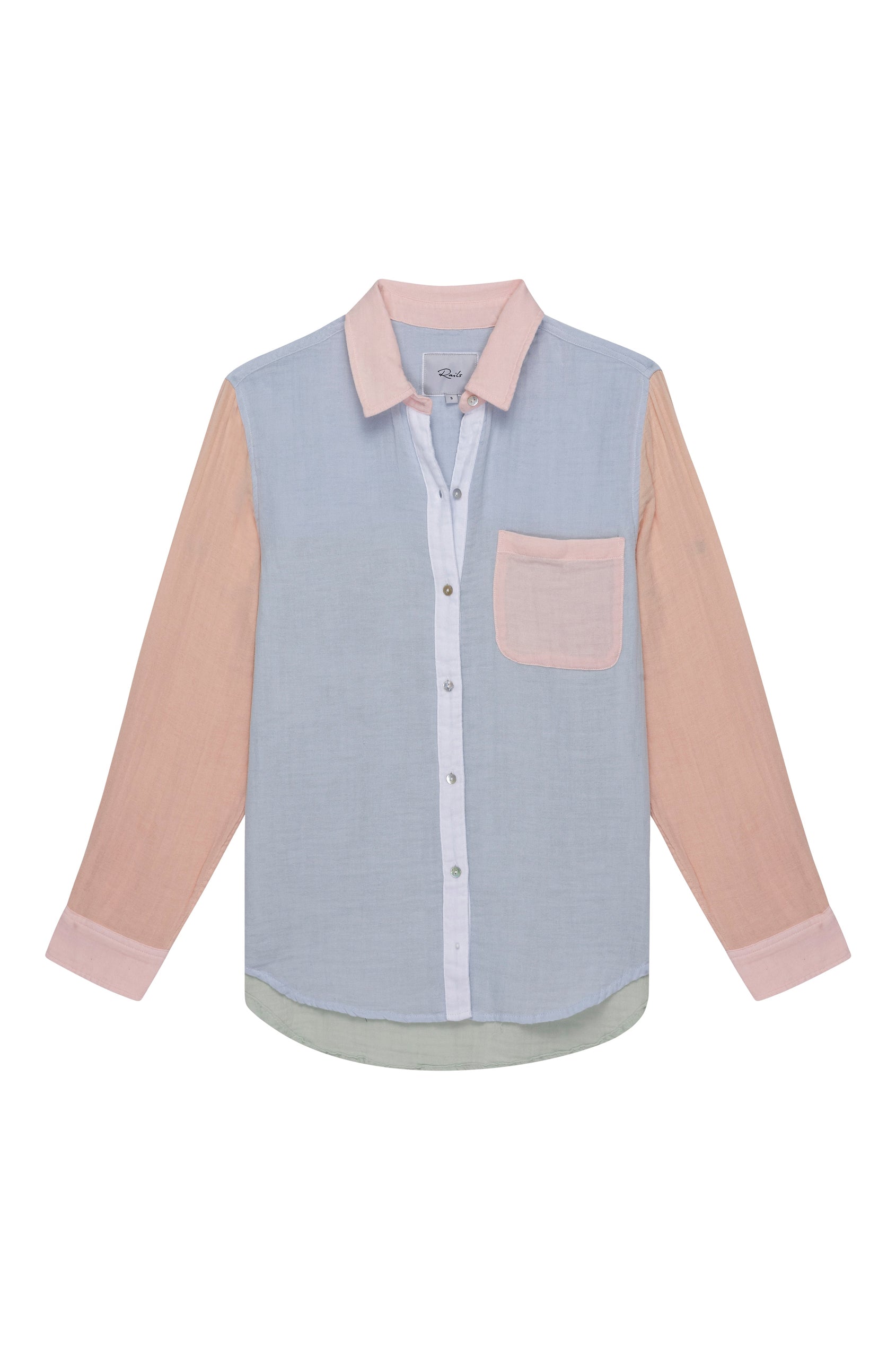 ELLIS BERMUDA COLOR BLOCK LONG SLEEVE BUTTON -FLAT