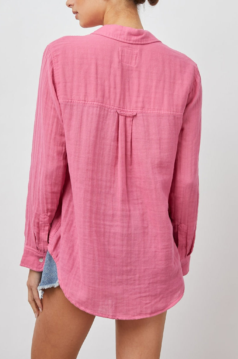 ELLIS PINK PUNCH LONG SLEEVE BUTTON DOWN- BACK
