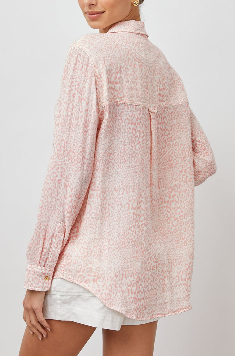 ELLIS ROSE CHEETAH LONG SLEEVE BUTTON DOWN-BACK ANGLE