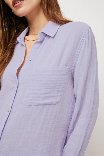 ELLIS VIOLET LONG SLEEVE BUTTON DOWN-DETAIL