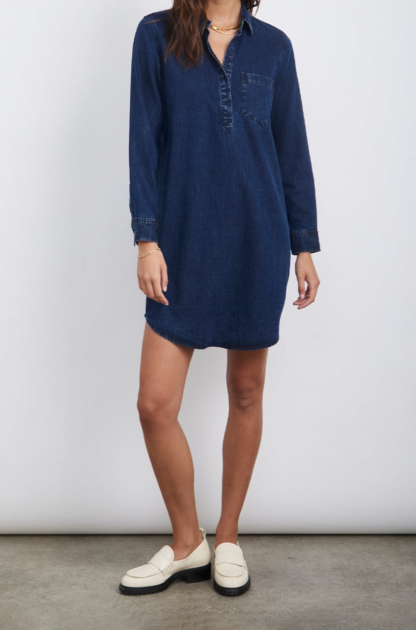 ELVA DARK VINTAGE DRESS-FULL FRONT BODY