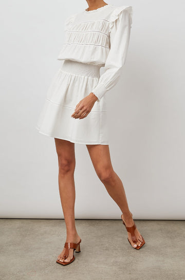 FAREN DRESS WHITE - FRONT FULL BODY