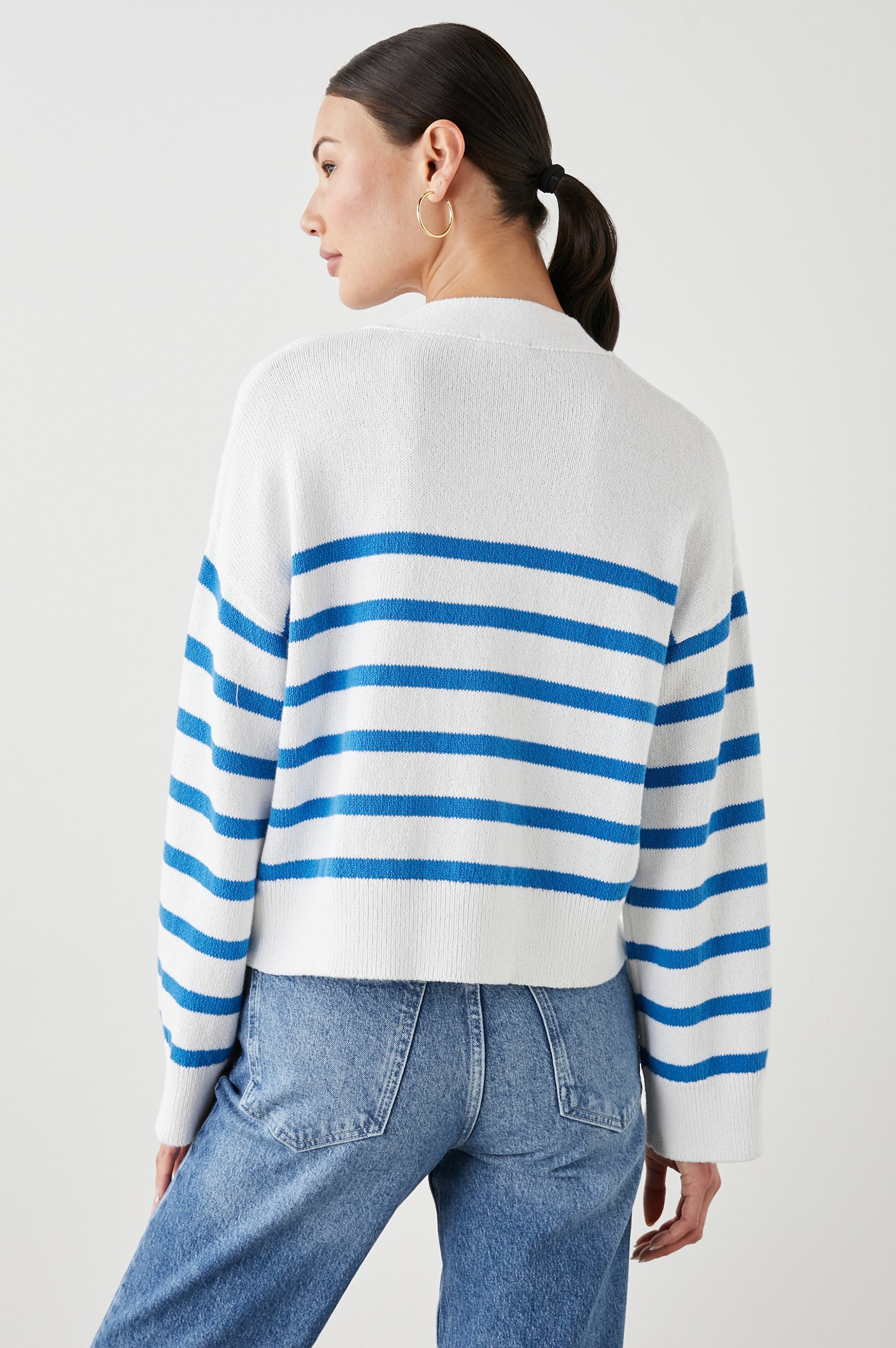 GENEVA CARDIGAN WHITE AZURE - BACK