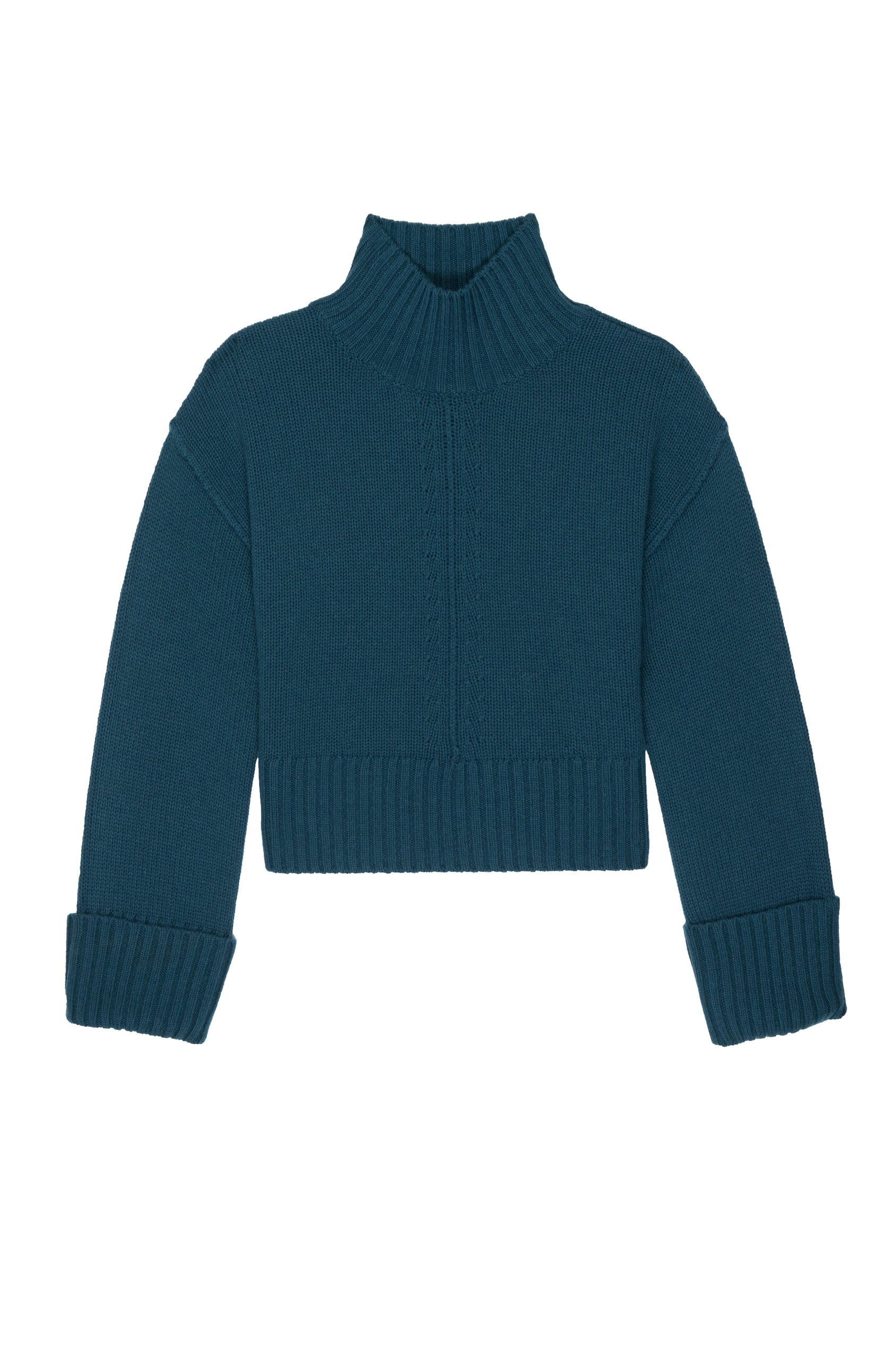 Halle Evergreen Mock Sweater- flat