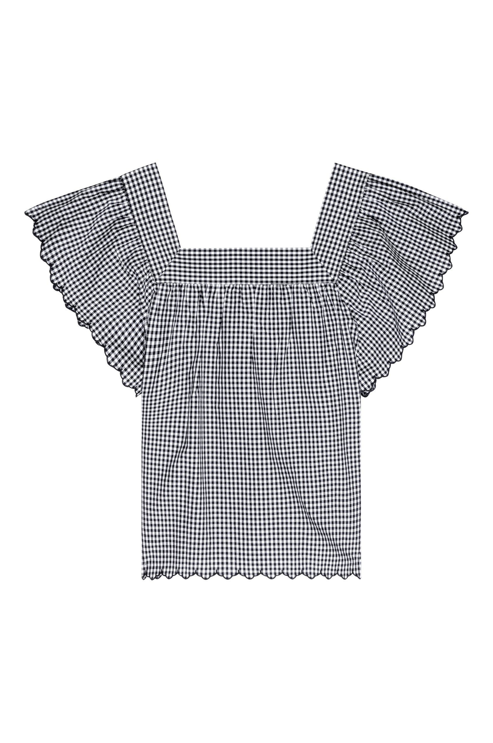 HARLEY BLACK MINI GINGHAM BLOUSE-FLAT