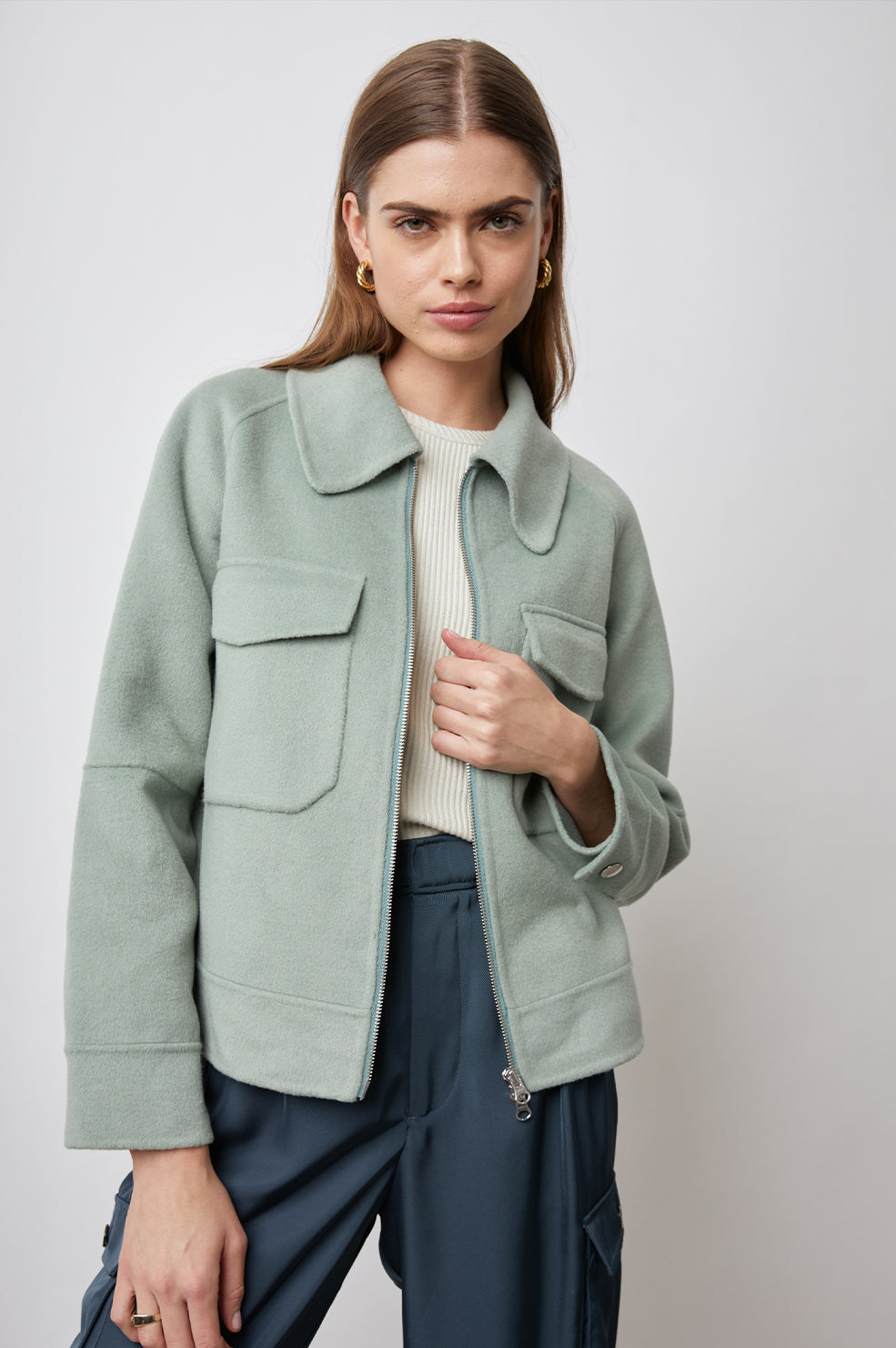 CHEYENNE SAGE JACKET-FRONT UNZIPPED