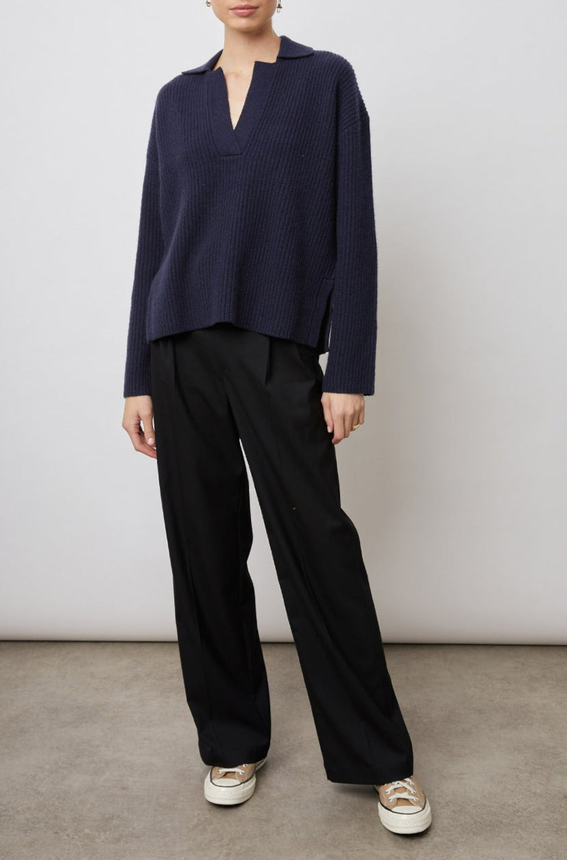 HARRIS NAVY SWEATER- FULL FRONT BODY