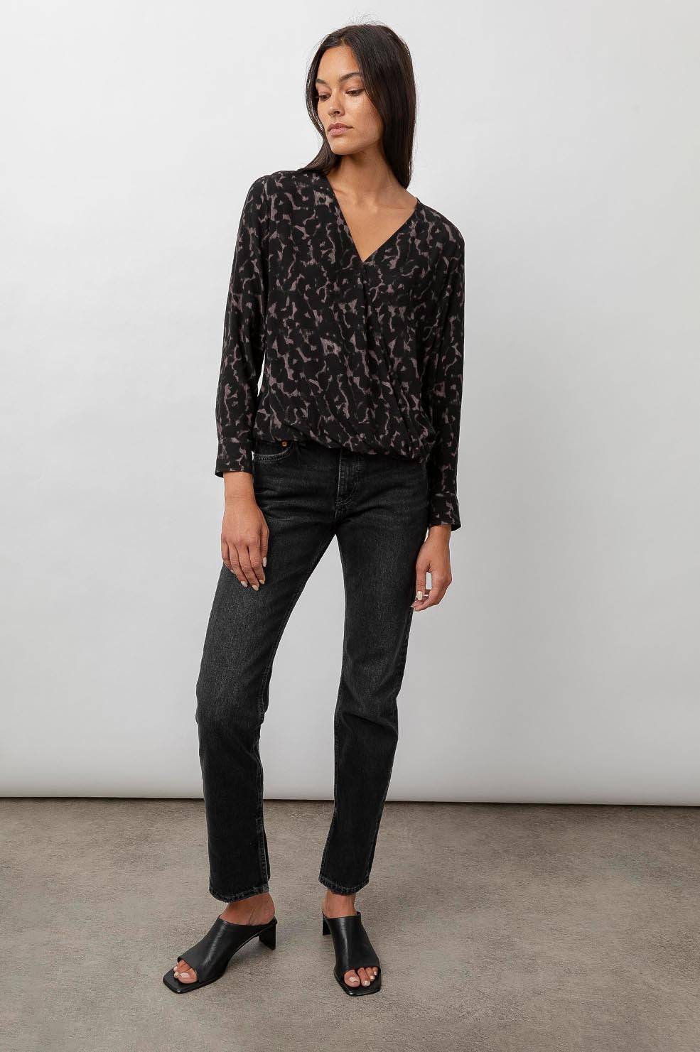 Hillary Diffused Cheetah Blouse- full front body