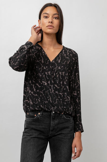 Hillary Diffused Cheetah Blouse- front