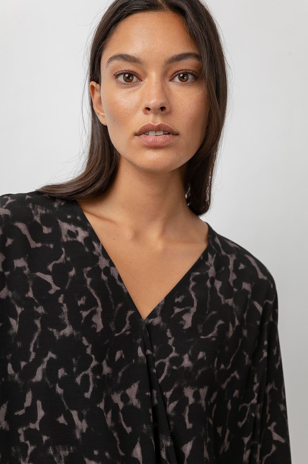 Hillary Diffused Cheetah Blouse- detail