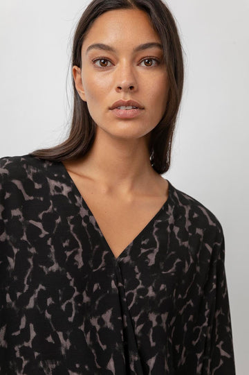 Hillary Diffused Cheetah Blouse- detail