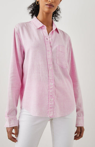 INGRID SHIRT RAW COTTON CANDY - FRONT UNTUCKED