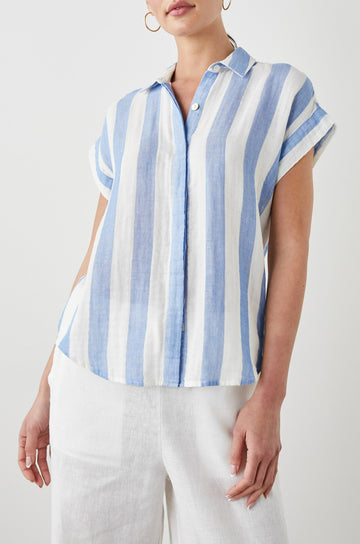JAMIE SHIRT FERMO STRIPE - FRONT UNTUCKED