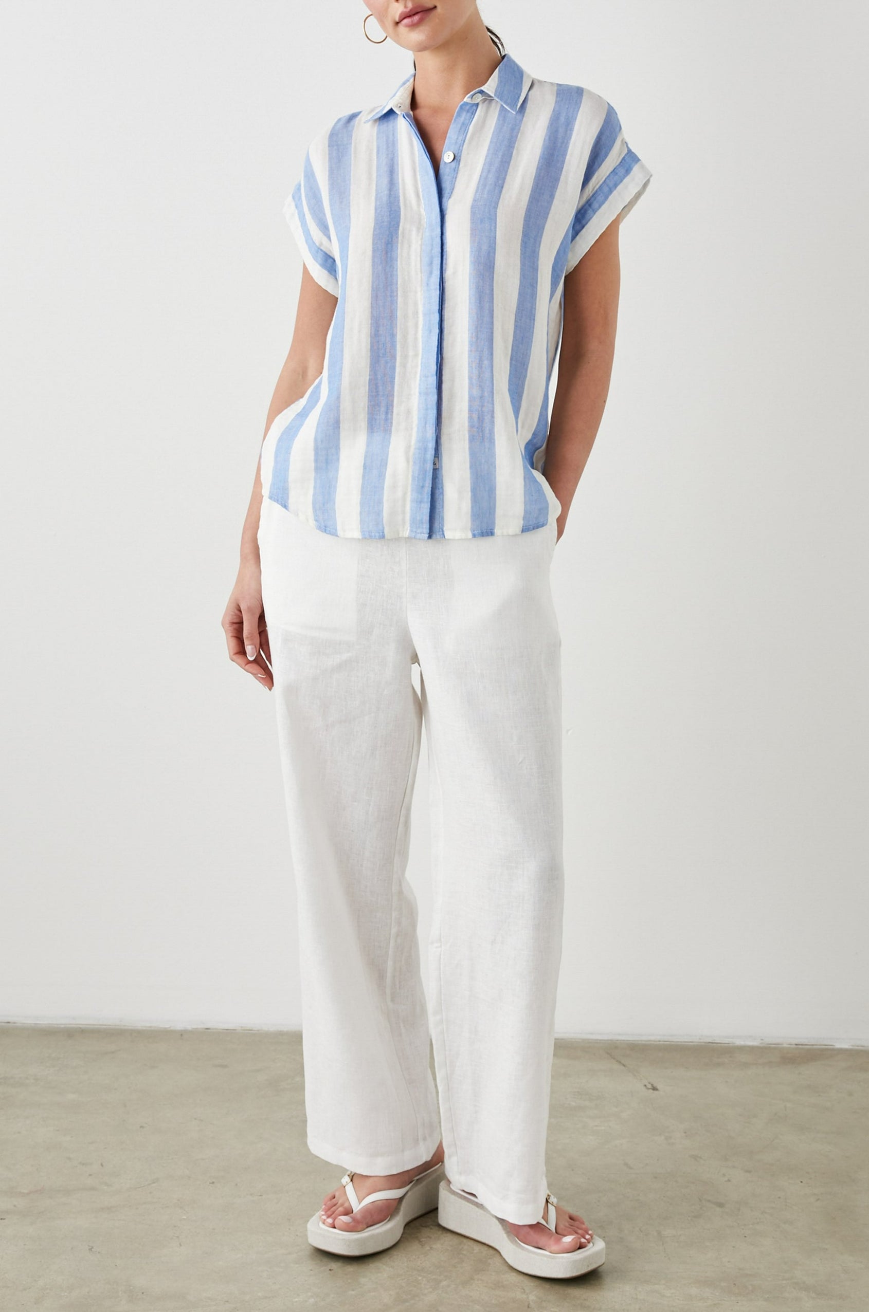 JAMIE SHIRT FERMO STRIPE - FULL FRONT BODY