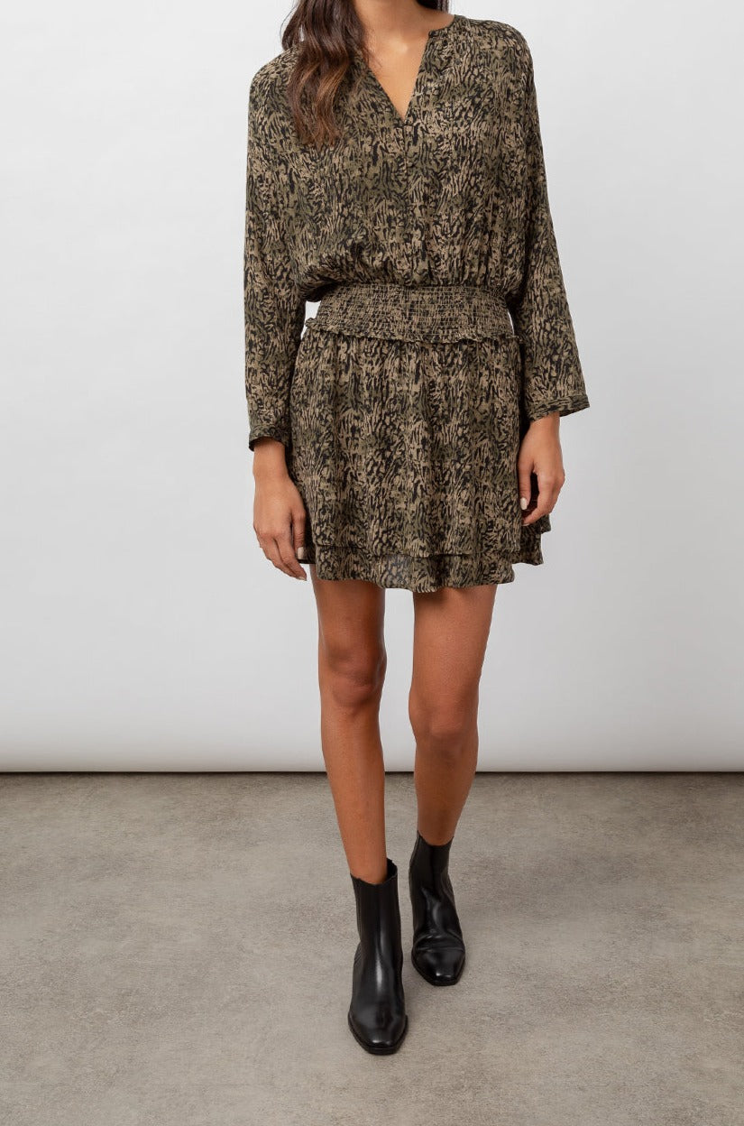 Jasmine Olive Static Dress- full front body