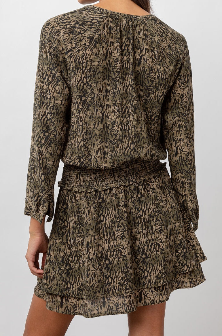 Jasmine Olive Static Dress- back